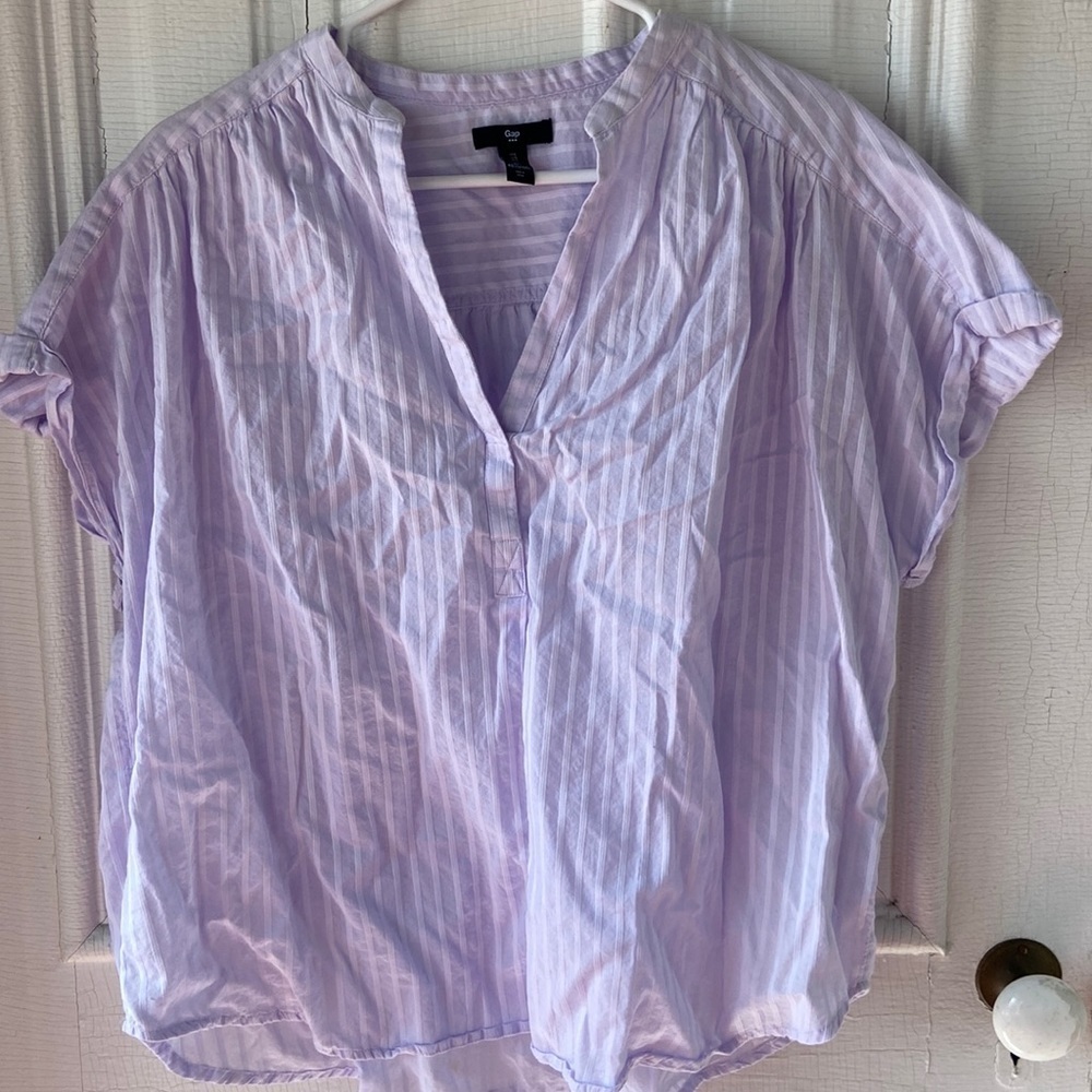 Striped lilac blouse, Gap. Size large.